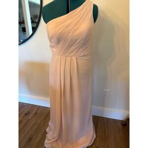 Sorella Vita Side-Ruched One-Shoulder Bridesmaid Dress Light Pink Size 16